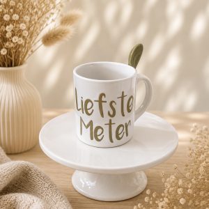 Mok "Liefste meter" met lepeltje - Een hartverwarmend cadeau